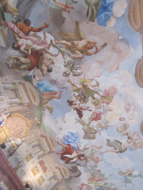 These ceiling frescoes were beautiful.